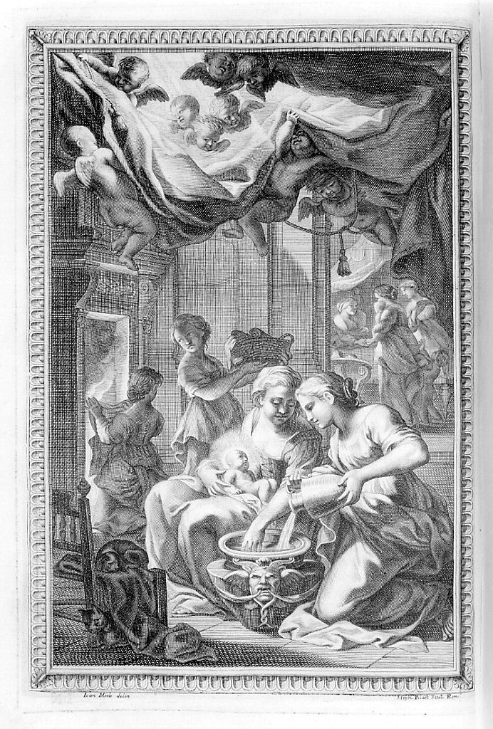 nascita di Maria Vergine (stampa, elemento d'insieme) di Picart Etienne, Miel Jan (sec. XVII)