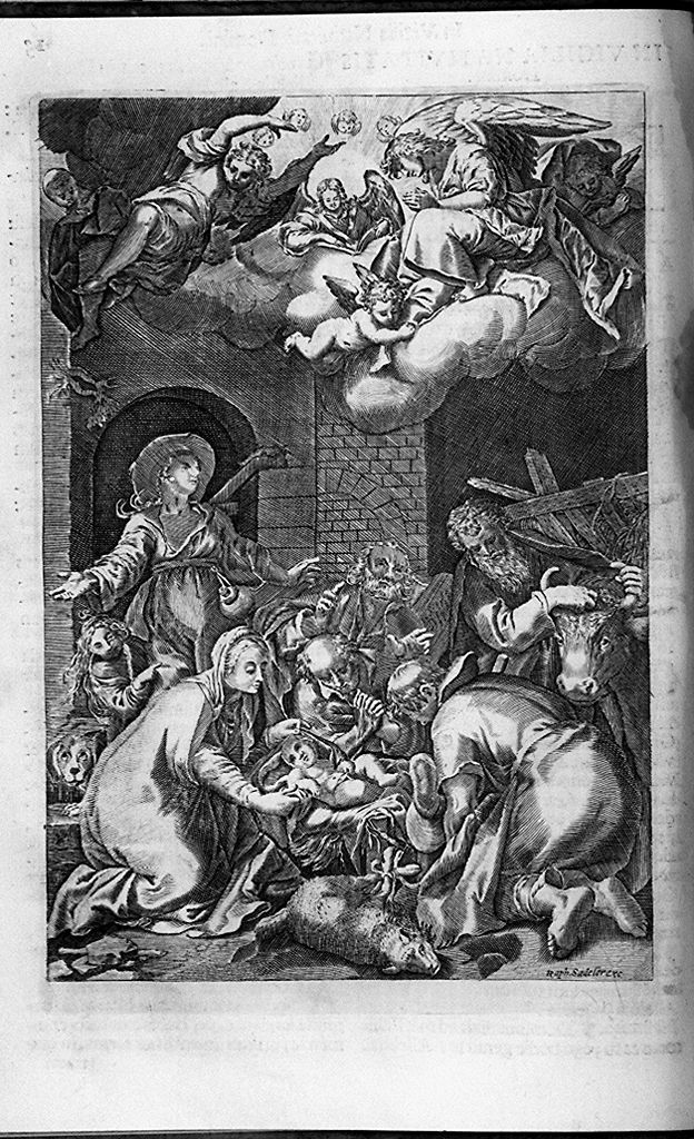 adorazione dei pastori (stampa, elemento d'insieme) di Sadeler Raphael il Vecchio (sec. XVII)