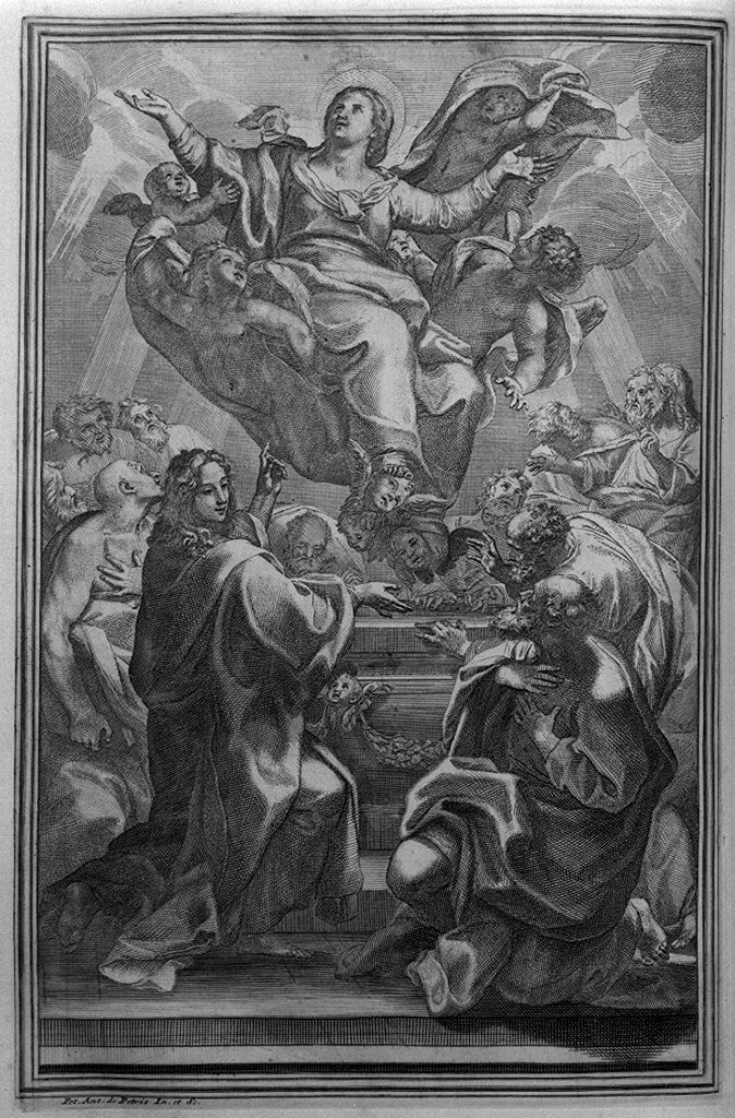 assunzione della Madonna (stampa, elemento d'insieme) di De Pietri Pietro Antonio (sec. XVIII)