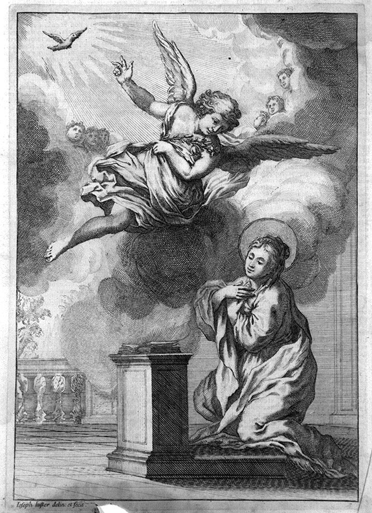Annunciazione (stampa, elemento d'insieme) di Juster Joseph (sec. XVII)