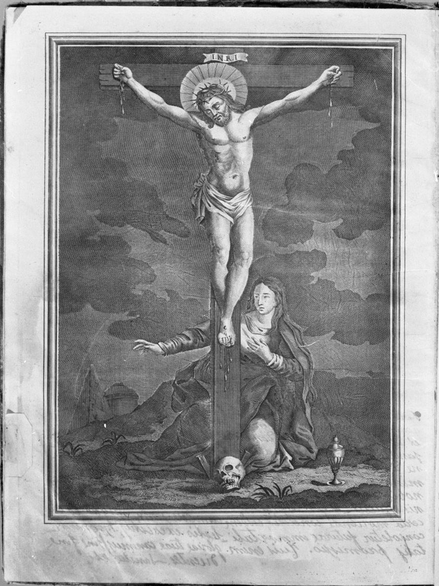 crocifissione di Cristo (stampa) di Moro Giacomo (sec. XIX)