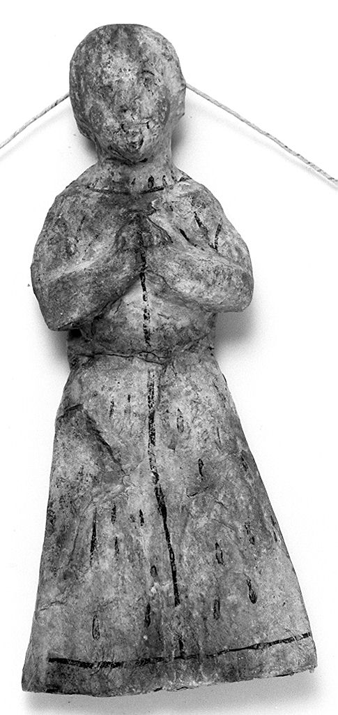 figura maschile orante (ex voto antropomorfo) - valdelsano (secc. XVII/ XVIII)