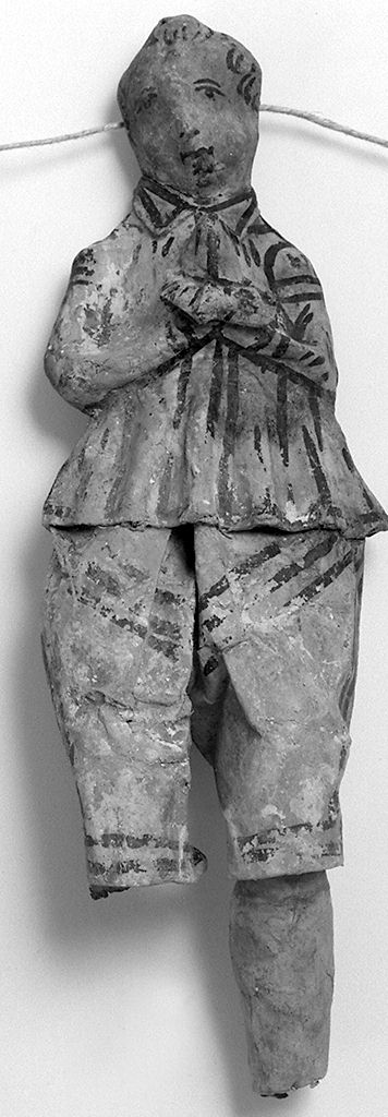 figura maschile orante (ex voto antropomorfo) - valdelsano (secc. XVII/ XVIII)