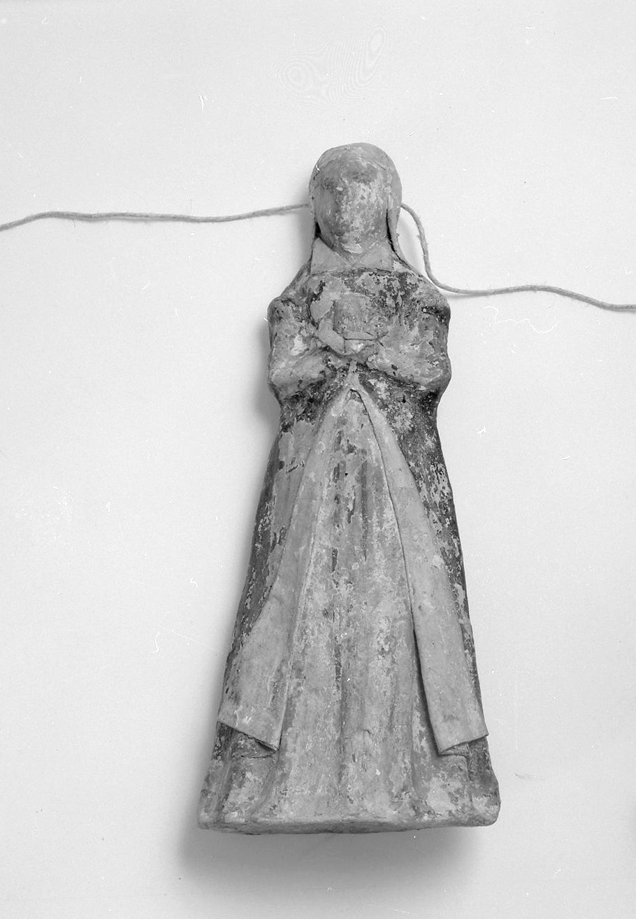 figura femminile orante (ex voto antropomorfo) - valdelsano (secc. XVII/ XVIII)
