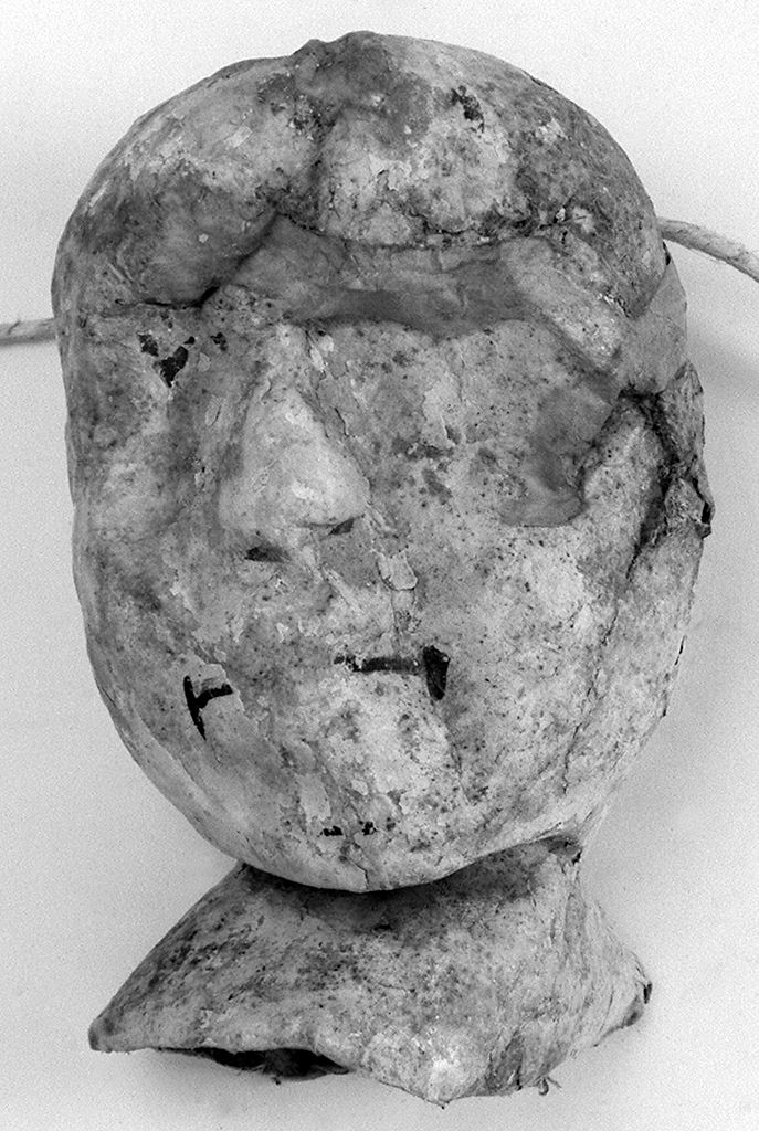 testa d'uomo (ex voto antropomorfo) - valdelsano (secc. XVI/ XVIII)