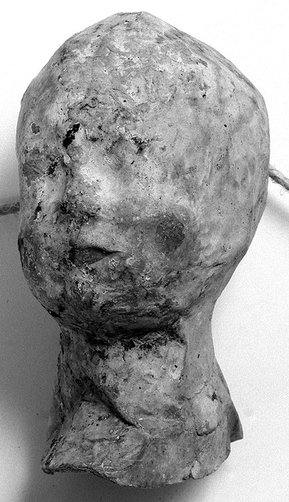 testa umana (ex voto antropomorfo) - valdelsano (secc. XVI/ XVIII)