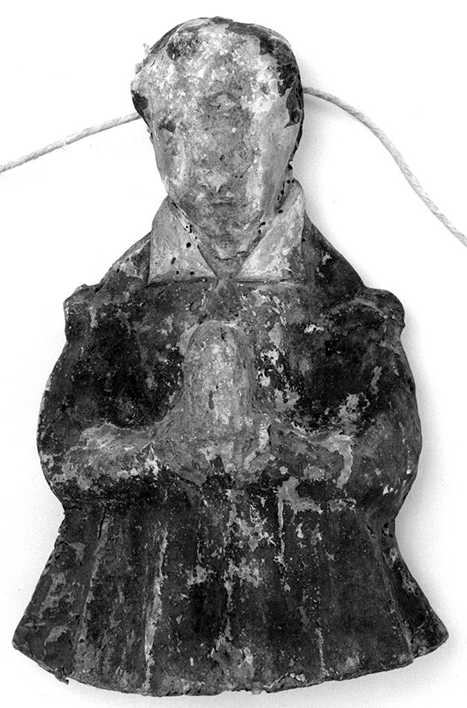 figura maschile orante (ex voto antropomorfo) - valdelsano (secc. XVII/ XVIII)