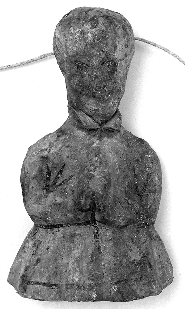 figura maschile orante (ex voto antropomorfo) - valdelsano (secc. XVI/ XVIII)