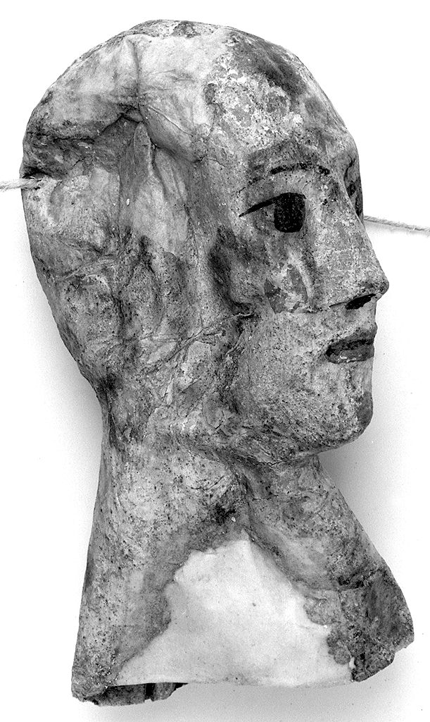 testa umana (ex voto antropomorfo) - valdelsano (secc. XVI/ XIX)