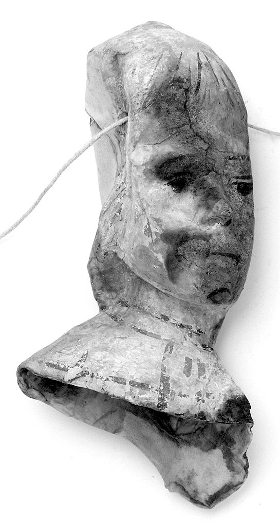 testa umana (ex voto antropomorfo) - valdelsano (secc. XVI/ XIX)