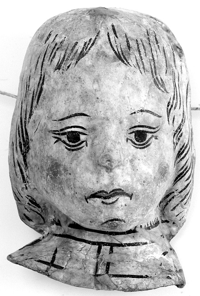 testa umana (ex voto antropomorfo) - valdelsano (secc. XVI/ XIX)