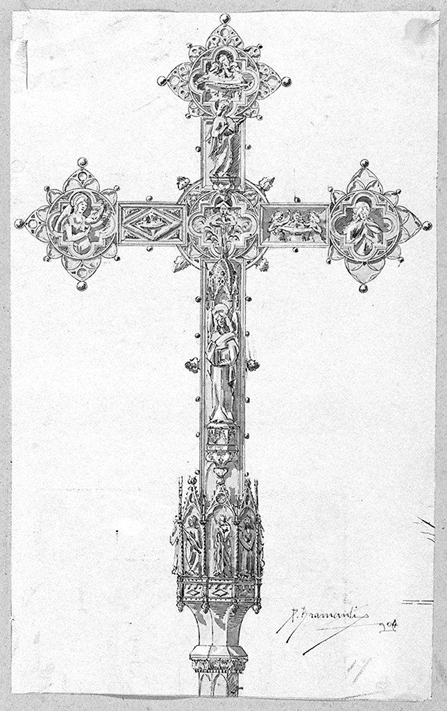 Cristo crocifisso (disegno) di Bramanti Donatello (sec. XX)