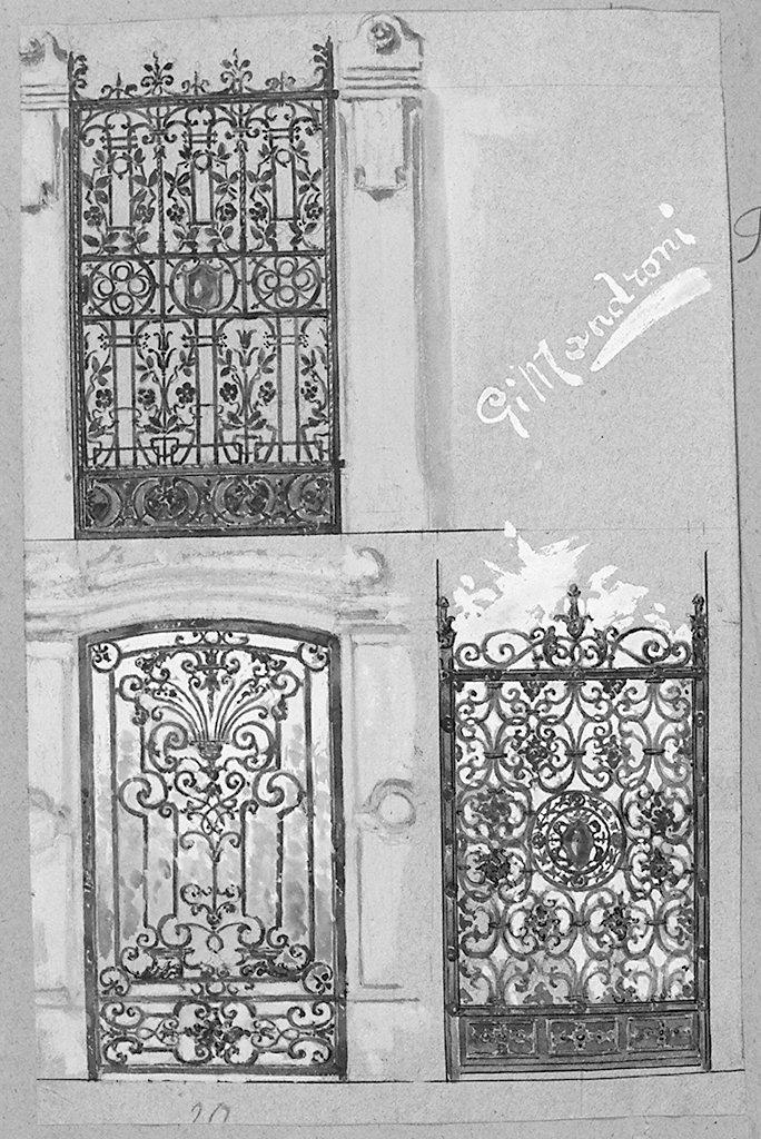 cancello (disegno) di Mandroni Gino (secc. XIX/ XX)