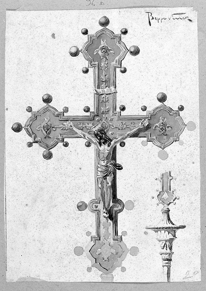 Cristo crocifisso (disegno) di Viner Giuseppe (secc. XIX/ XX)