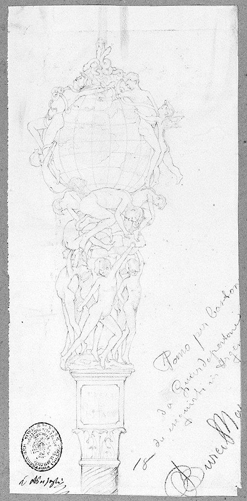 pomo di bastone (disegno) di Burci Mario (sec. XX)