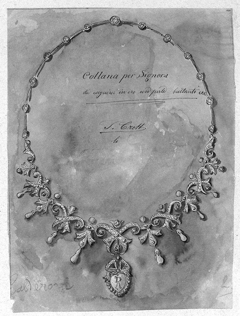 collana, gioielli (disegno) di Crott Severino (sec. XX)