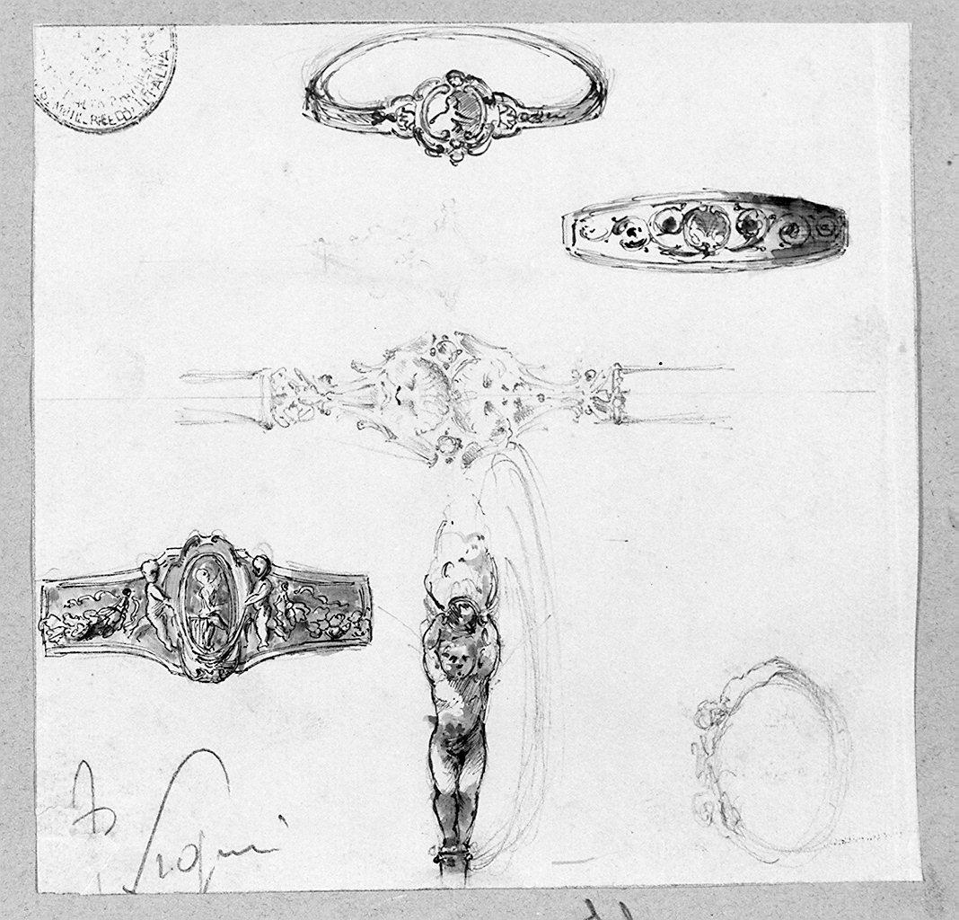 anelli, gioielli (disegno) di Vigni Corrado (sec. XX)