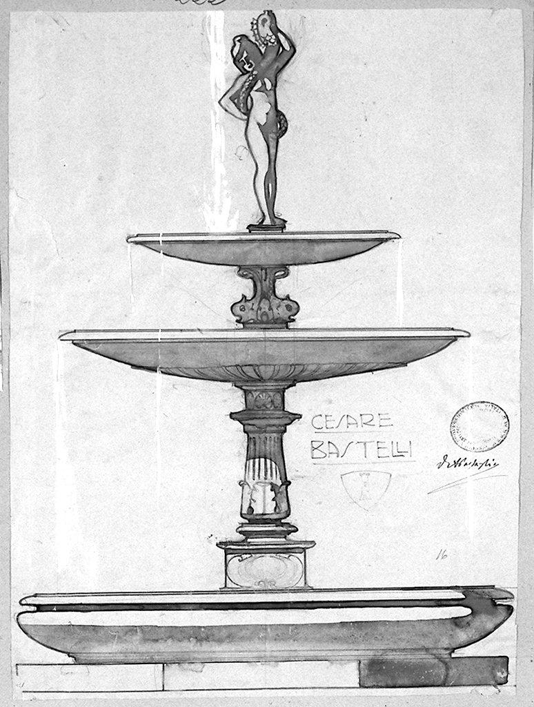 fontana (disegno) di Bastelli Cesare (secc. XIX/ XX)