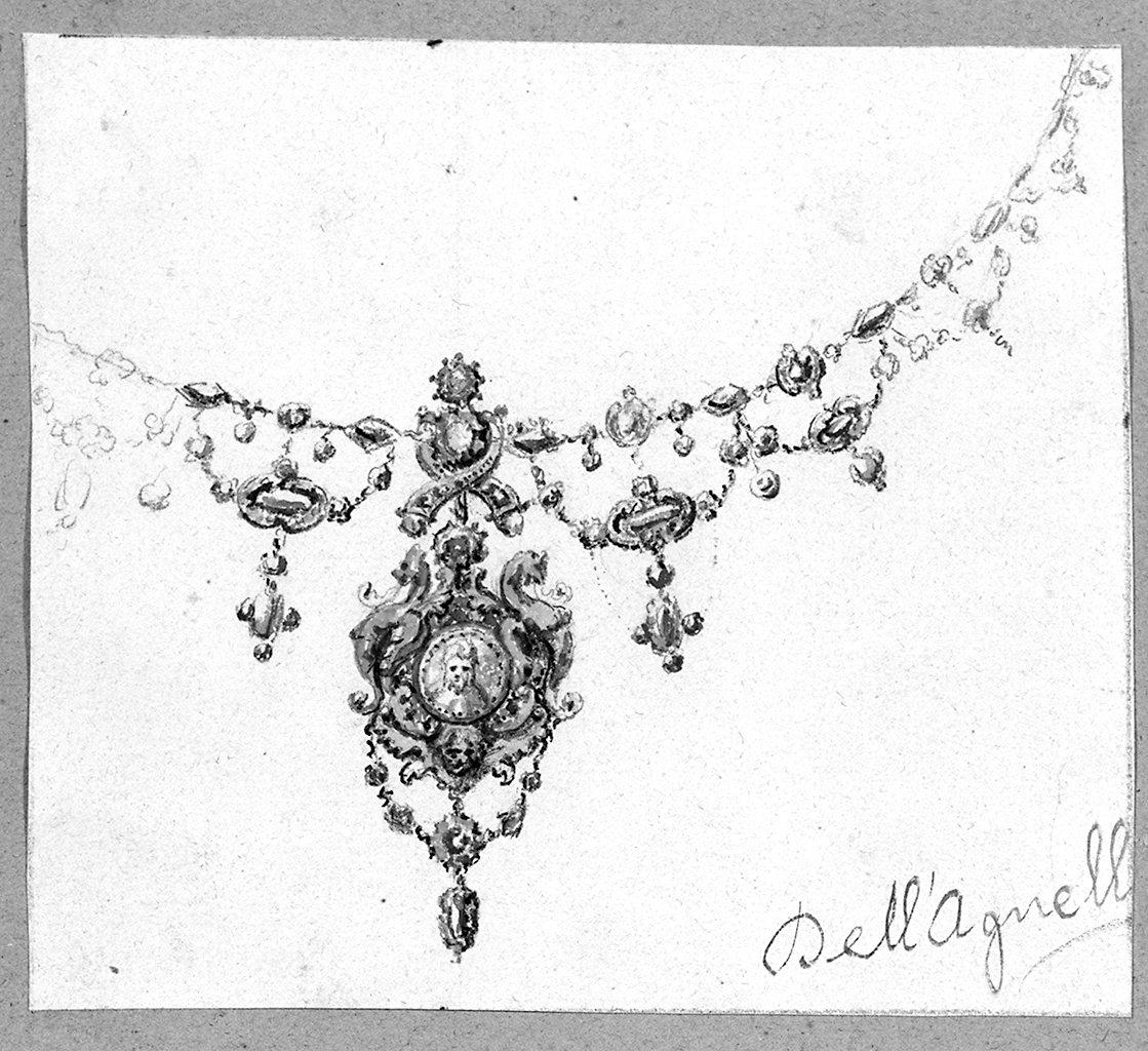 collana, gioielli (disegno) di Dell'Agnello Artidoro (sec. XX)