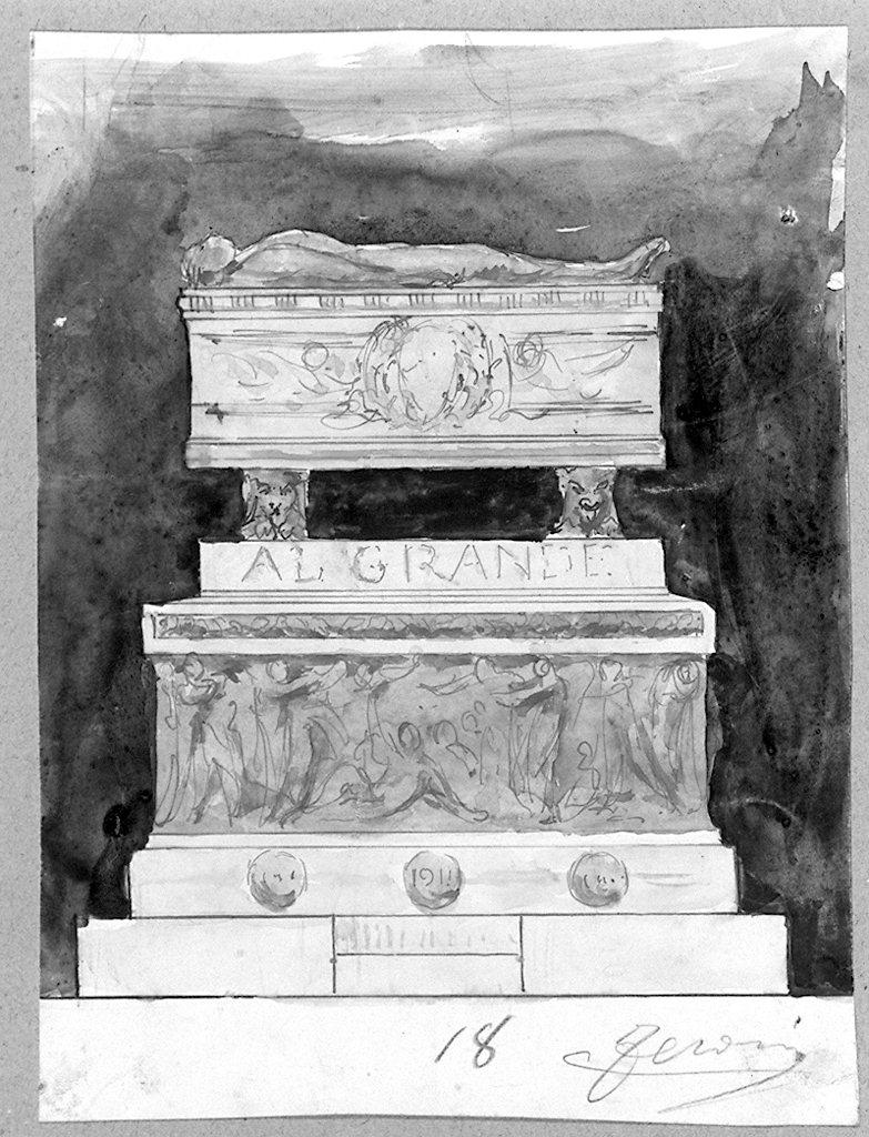 monumento funerario (disegno) di Feroci Corrado (sec. XX)