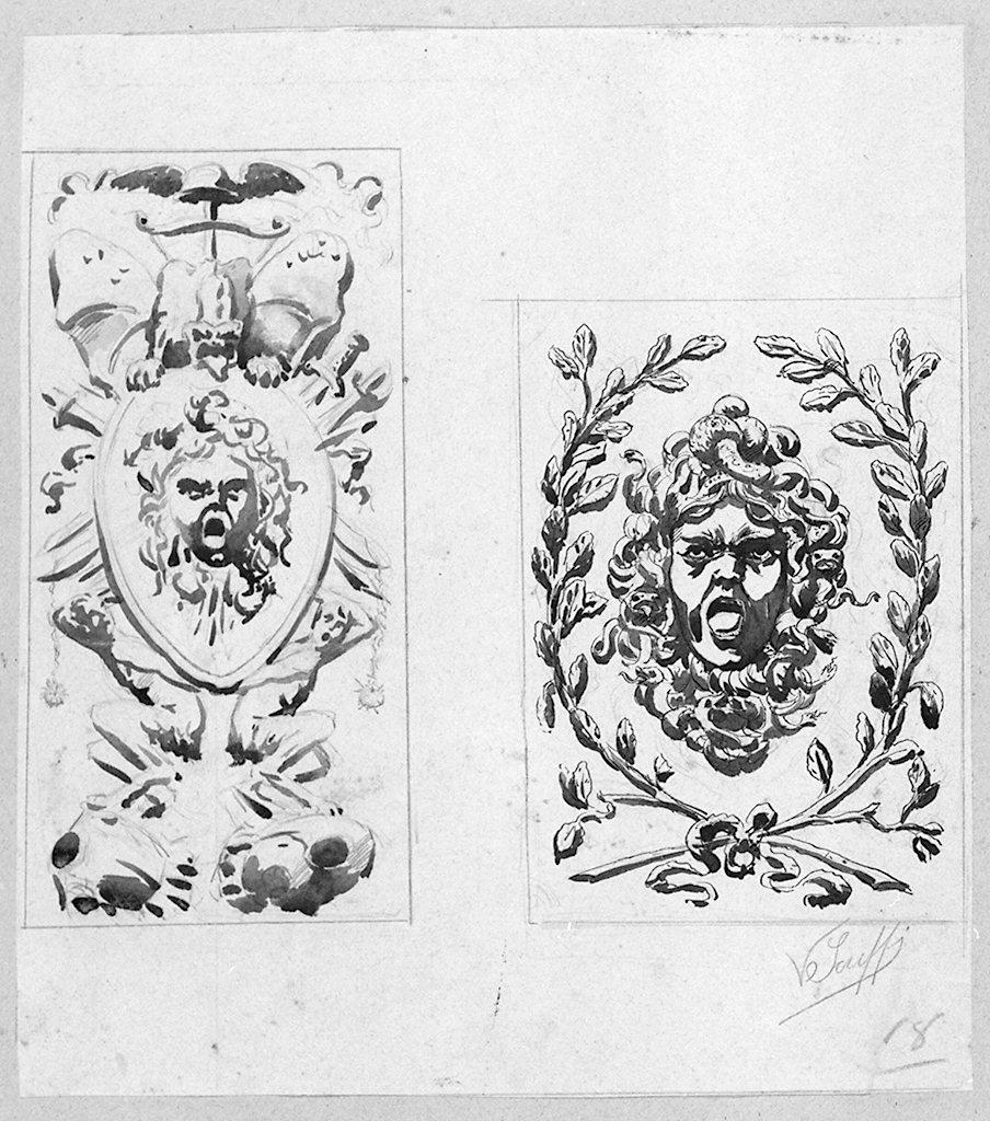 mascherone (disegno) di Scuffi Virgilio (secc. XIX/ XX)