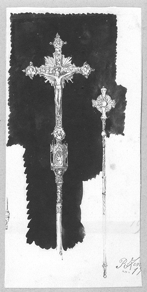 Cristo crocifisso (disegno) di Zini Renato (sec. XX)