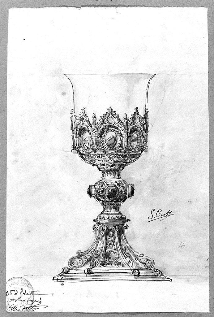 calice eucaristico (disegno) di Crott Severino (secc. XIX/ XX)