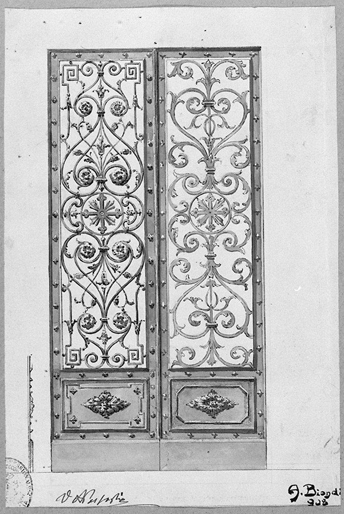 cancello (disegno) di Biondi Amedeo (sec. XX)