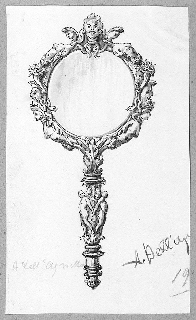 specchio (disegno) di Dell'Agnello Artidoro (sec. XX)