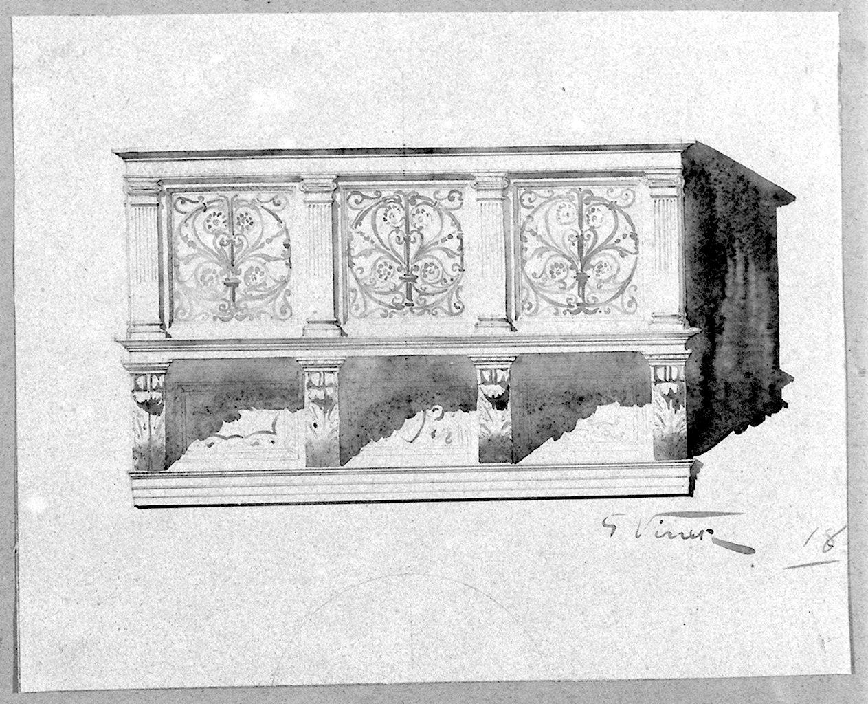 cantoria (disegno) di Viner Giuseppe (sec. XIX)