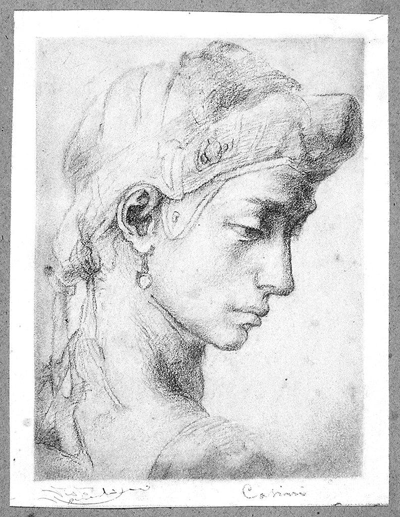 testa di donna (disegno) di Casini Guido (sec. XX)