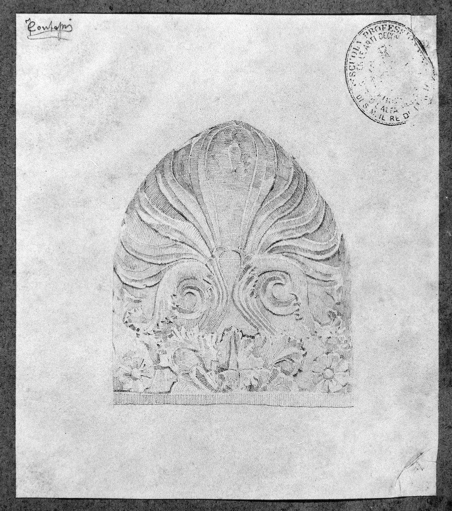 motivi decorativi vegetali a palmette (disegno) di Contessi Francesco (sec. XX)