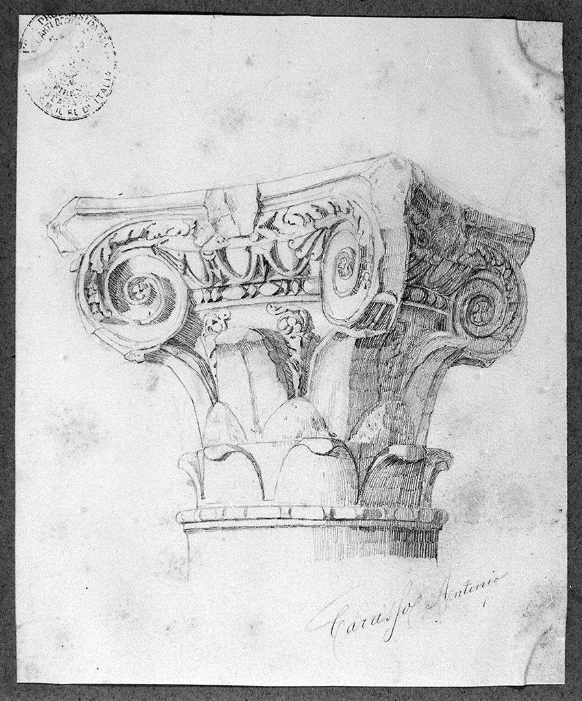 capitello (disegno) di Carasfa Antonio (sec. XX)
