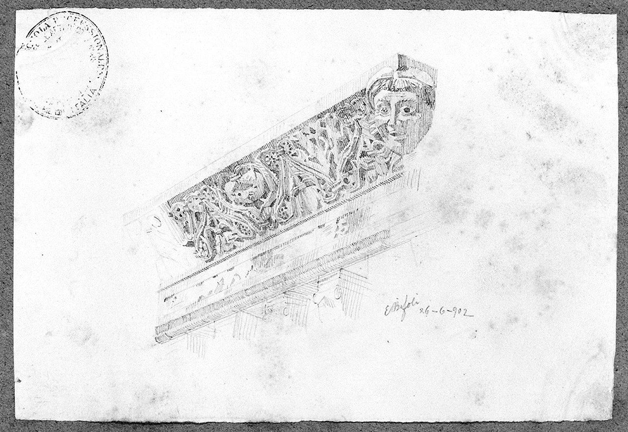 cornice architettonica (disegno) di Bifoli Enzo (sec. XX)