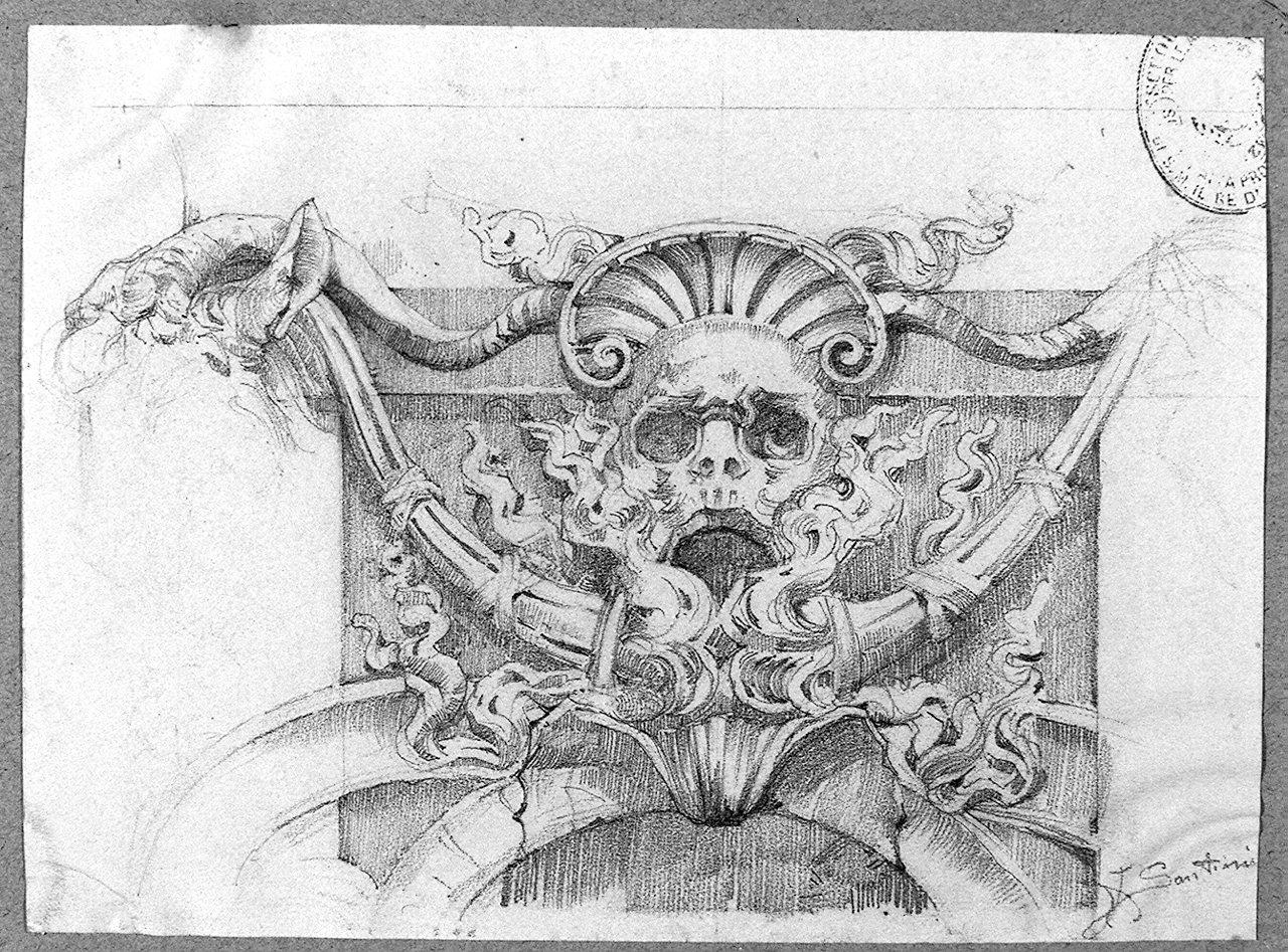 mascherone (disegno) di Santini Enrico (sec. XX)