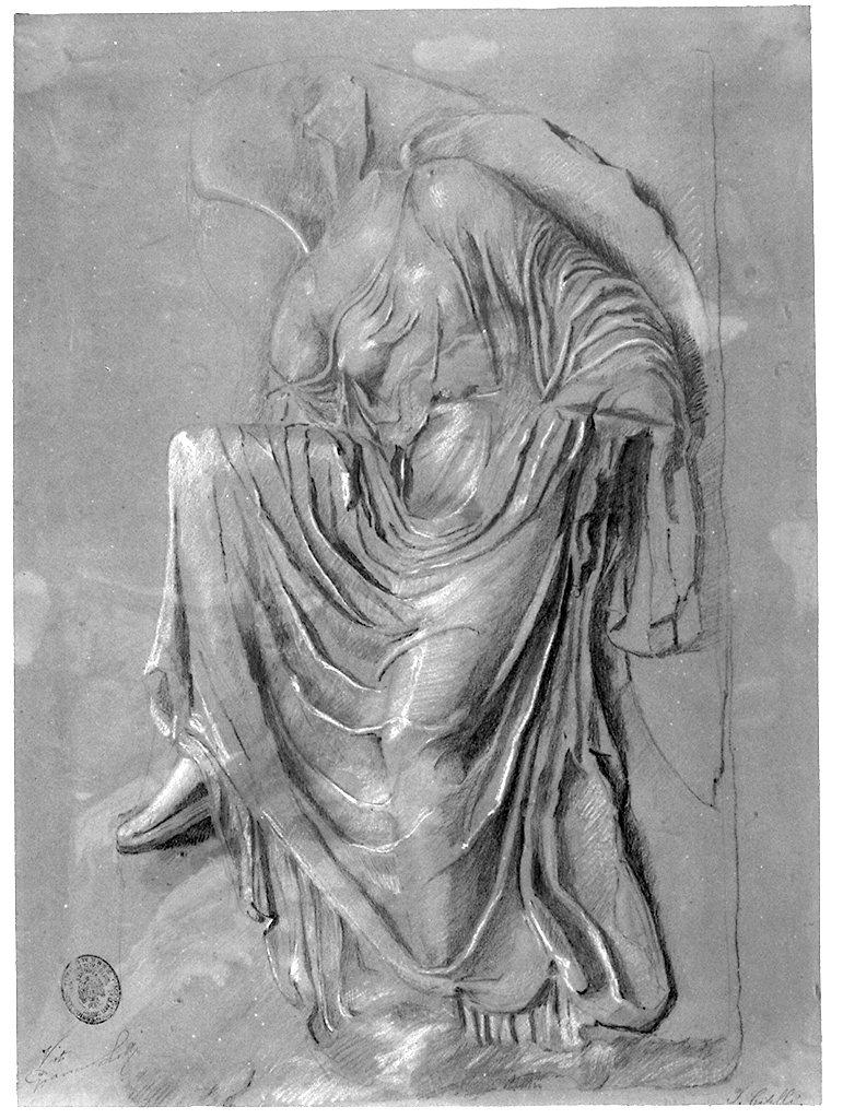 figura femminile panneggiata (disegno) di Citelli Fausto (sec. XX)