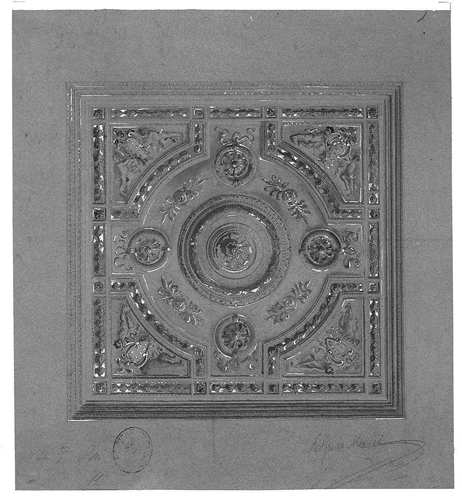 soffitto, motivo decorativo geometrico (disegno) di Melli Alfredo (sec. XX)