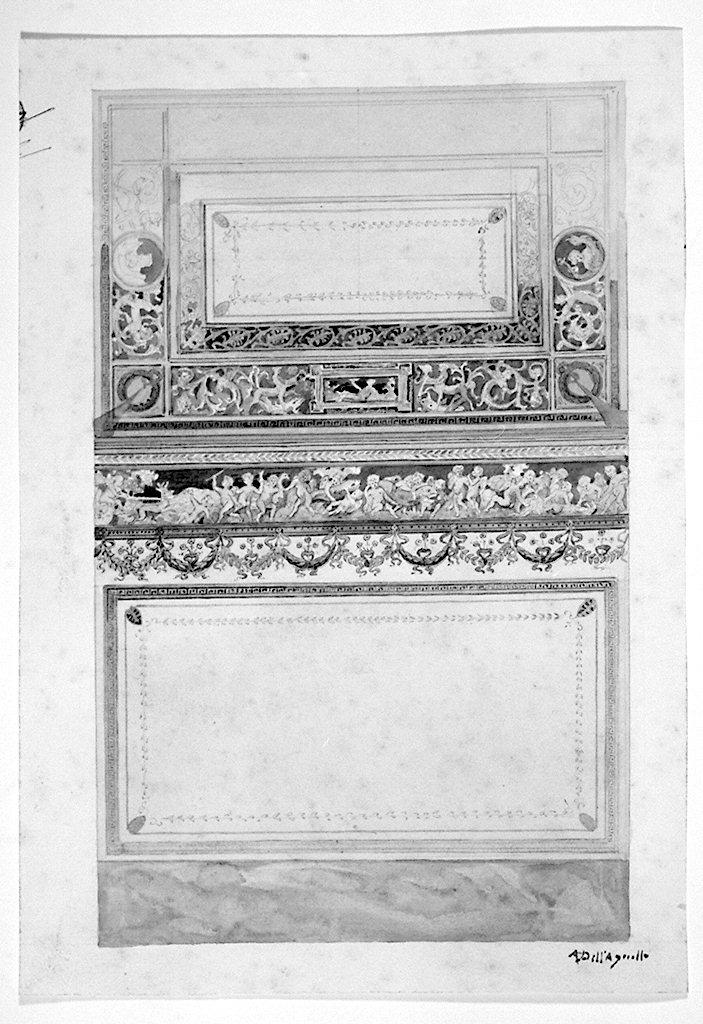 motivi decorativi geometrici e vegetali stilizzati (disegno) di Dell'Agnello Artidoro (sec. XX)