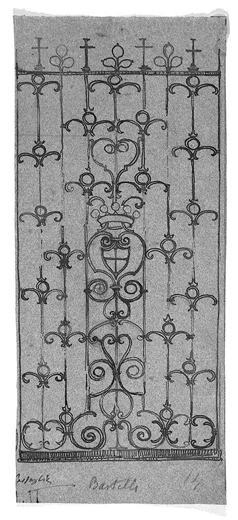 cancello (disegno) di Bastelli Cesare (sec. XX)
