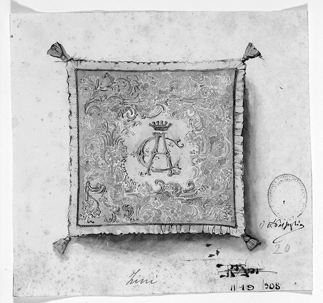 ghirlanda con iscrizione (disegno) di Zini Renato (sec. XX)