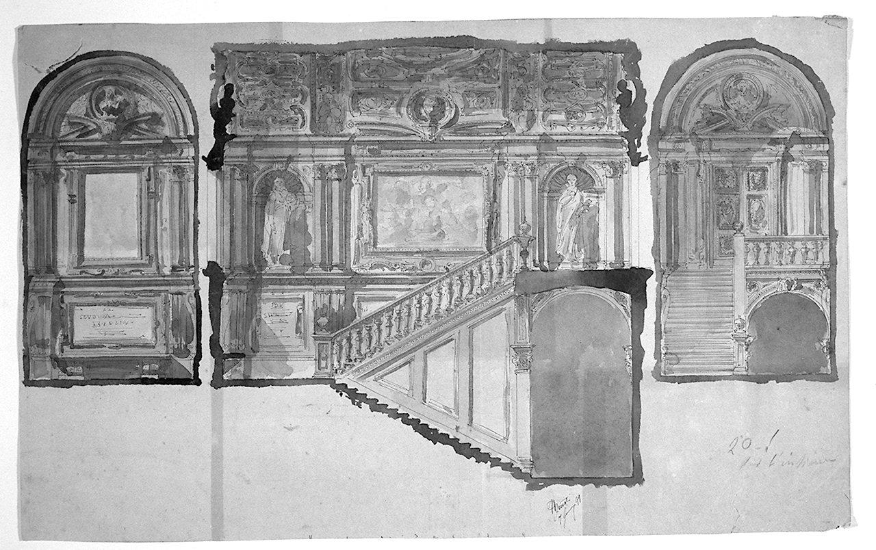 motivi decorativi architettonici (disegno) di Giusti Ugo (sec. XIX)