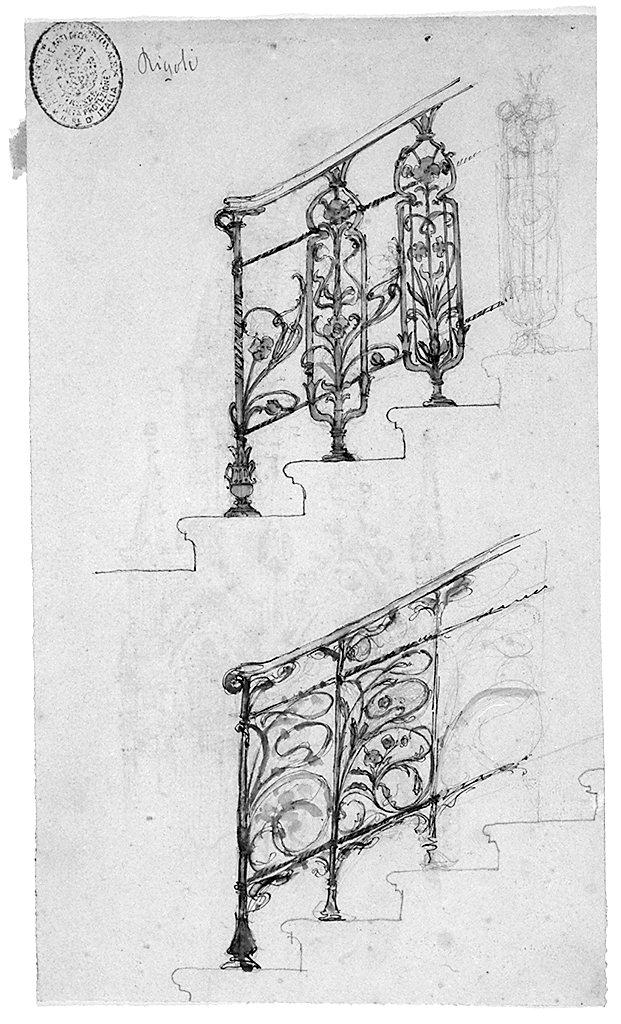 ringhiera (disegno) di Rigoli Carlo (secc. XIX/ XX)