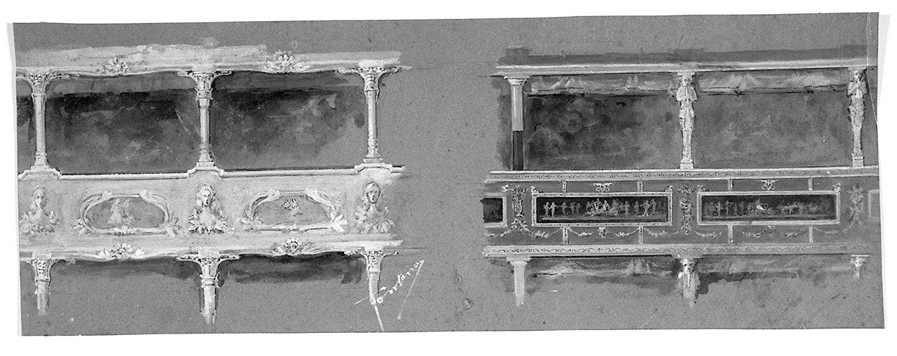 palco di teatro (disegno) di Fontana (secc. XIX/ XX)