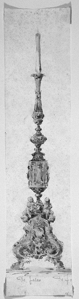 candelabro (disegno) di De Falco Enrico (secc. XIX/ XX)