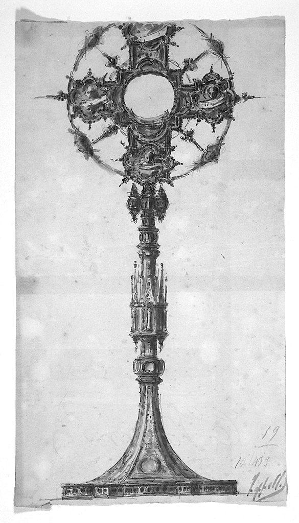 ostensorio (disegno) di Zappelli Lisandro (sec. XIX)