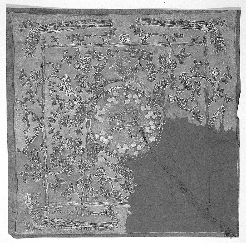 cuscino, motivi decorativi vegetali (disegno) di Binazzi Ugo (sec. XX)