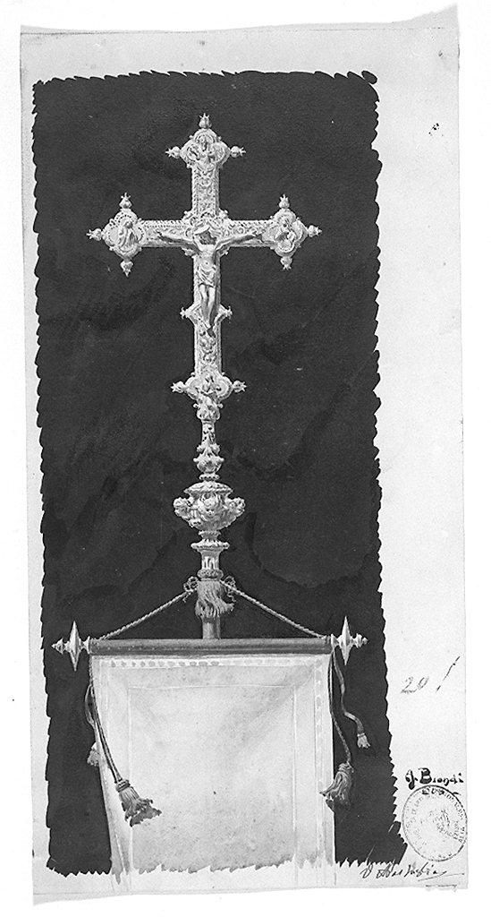croce processionale (disegno) di Biondi Amedeo (sec. XX)