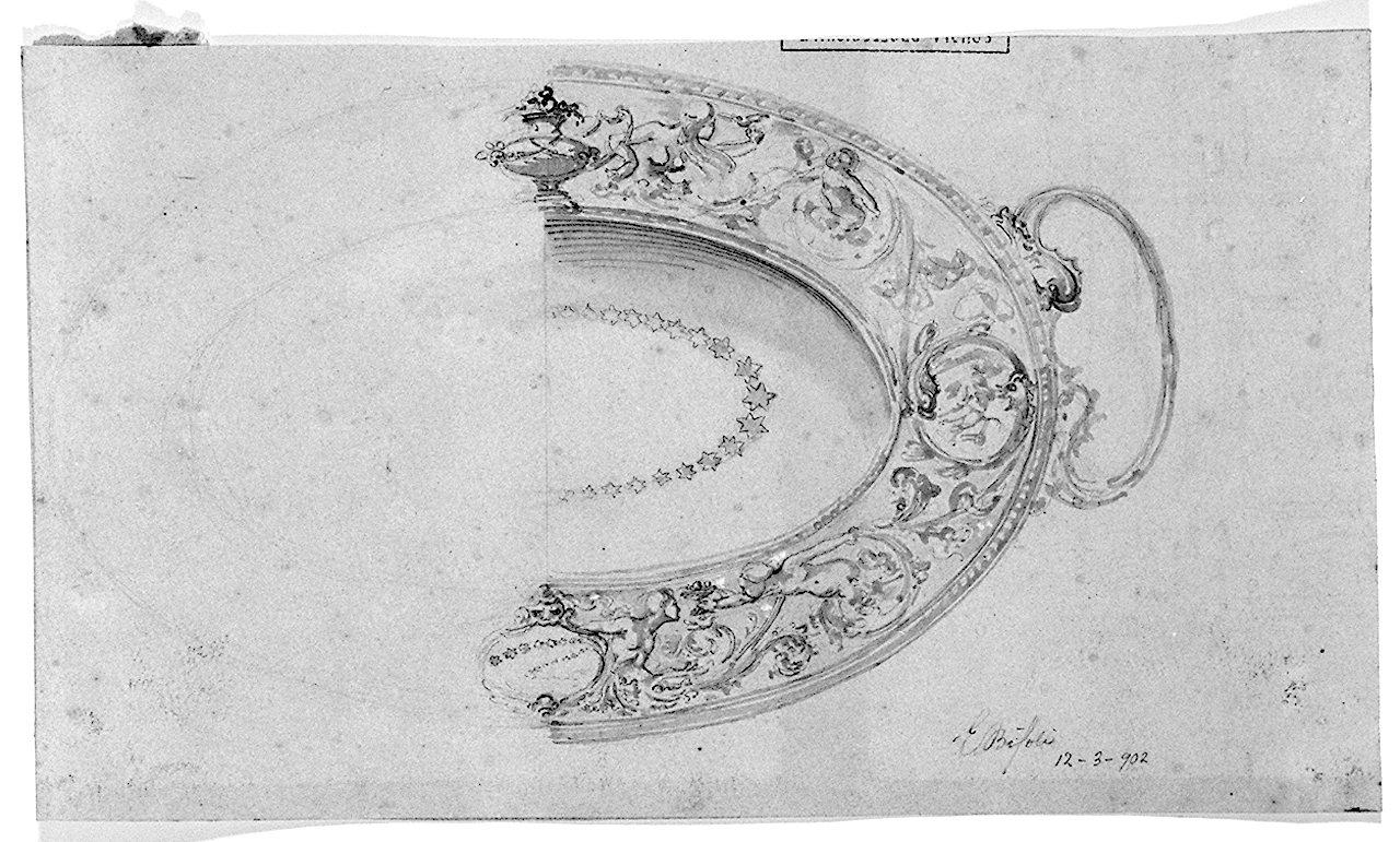 vassoio (disegno) di Bifoli Enzo (sec. XX)