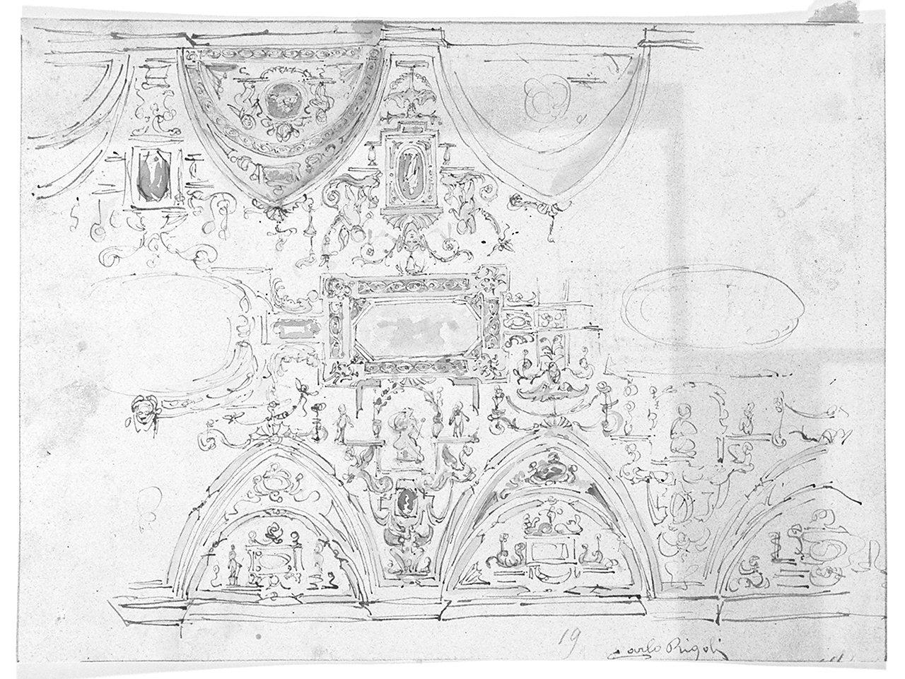 grottesche (disegno) di Rigoli Carlo (secc. XIX/ XX)