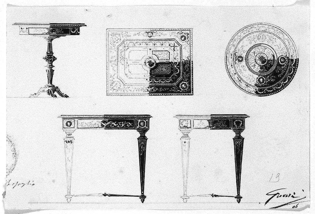 tavolo (disegno) di Guerrini Giovanni (sec. XX)